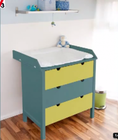 commode en mélaminé repeinte avec peinture GripActiv'